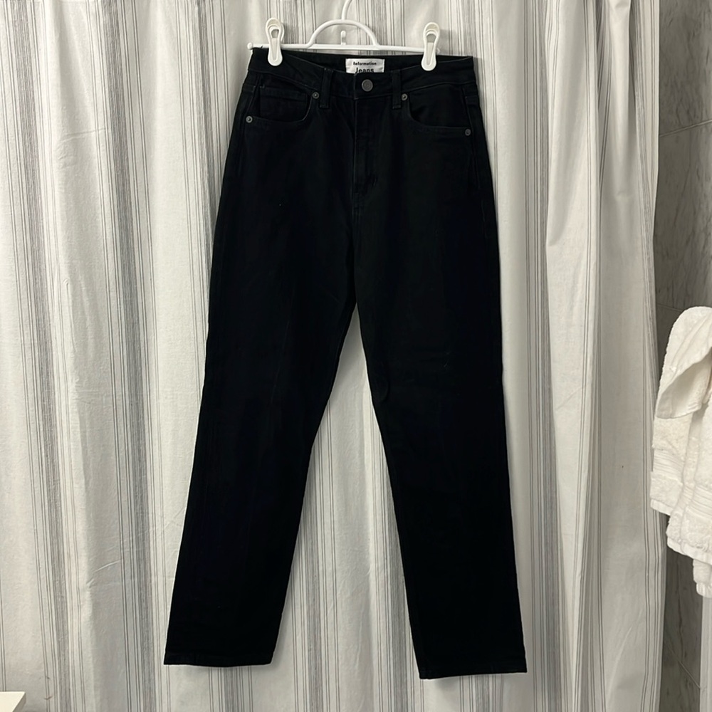 Reformation Liza Ultra High Rise Slim Straight Cropped Jean